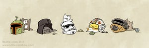 Image of Cats in Star Wars Helmets PRINT