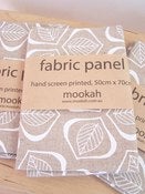 Image of 'Leaves' Hand Printed fabric by Mookah - in Chalk