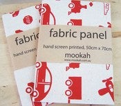 Image of 'Wings & Wheels' hand screen printed fabric by Mookah - cotton/hemp