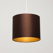 Image of Chocolate brown silk with gold lining / / Brown lampshade with gold lining  