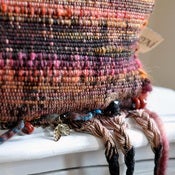 Image of sunset ikat woven pillow.