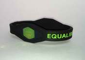 Image of Signature Model: Black with Green Titanium Infused Silicone Wristband