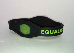 Image of Signature Model: Black with Green Titanium Infused Silicone Wristband