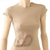 Image of Womens Caramel Bedrock Dotted B T Shirts