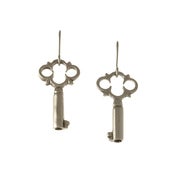 Image of Victorian Key Earring, Sterling Silver