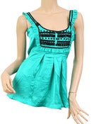 Image of Turquoise Silky Embellished Cami