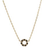 Image of   Kara Ackerman <i> Audrey <i/> 14k Yellow Gold Black Diamond Open Circle Pendant Necklace 