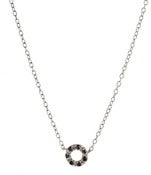 Image of Kara Ackerman <i> Audrey <i/> 14k White Gold Black Diamond Open Circle Pendant Necklace