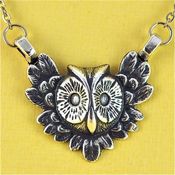 Image of Mr Feathers - Antiqued Silver Owl Necklace