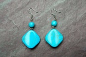 Image of Earrings-Turquoise Dangling-Triangle Shape