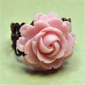 Image of Penelope - Bronze and Pink Rose Filigree Ring