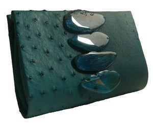Image of Teal Ostrich with Agate