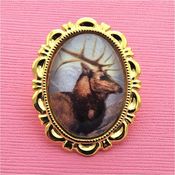Image of Oh Deer! Ornate Gold Stag Brooch 