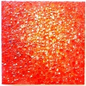 Image of Dancing in Color Red no1 - Highly textured impasto painting on wood