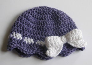 Image of Wrapped in Love Crochet Beanie Pattern with Bow PDF 077