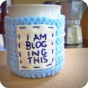 Image of Funny coffee mug Im Blogging This crochet handmade