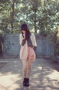 Image of peach pink mohair oversize sweater