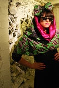 Image of High Waisted Cowel Necked Dress