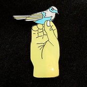 Image of Bird in Hand Enamelled Brooch