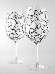 Image of Spring Cherry Blossom Wine Glasses-Set of 2