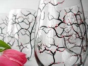 Spring Cherry Blossom Stemless Wine Glasses-Set of 2