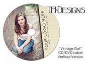 Image of "Vintage Dot" - CD or DVD Label Template - VERTICAL - Photoshop Templates for Photographers - NEW