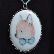 Image of Deer with Blue Bow Tie Necklace
