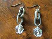 Image of Chunky Chain Earrings with Clear Crystal