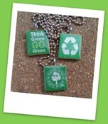 Image of Go Green Scrabble Tile Pendants