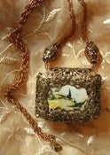 Image of SOLD - Fly Away Home Brass Filigree Clockwork Musical Pendant
