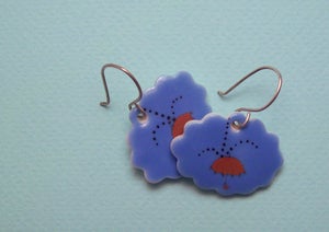 Image of Cloud-Shaped Parasol Earrings in Blue