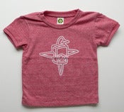 Image of Baby T-shirt - Eco-Red with Patternmaker Bird Design