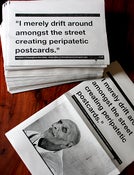 Image of "I merely drift around amongst the street creating peripatetic postcards."