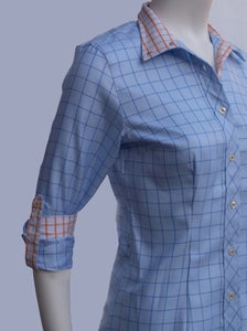 Image of Blue Grid / White w Orange Grid *LIMITED EDITION* - SOLD OUT