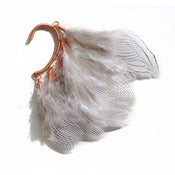 Image of Ear cuff with silver pheasant feathers