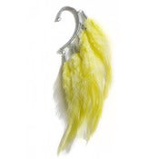 Image of Ear cuff with lime yellow feathers