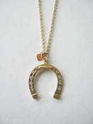 Image of Horseshoe with Diamonds - Gold Vermeil