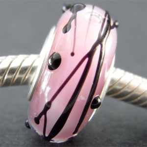 Image of Strawberry Pandora Troll Chamilia Biagi style glass bead - Ready to Ship