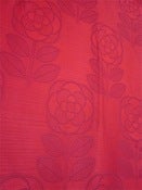 Image of Stunning 1970s Deep Red Curtains with Scandi Flowers
