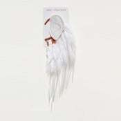 Image of Ear cuff with white feathers and rose-gold details