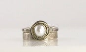 Image of Nested White Pearl Engagement Ring Set