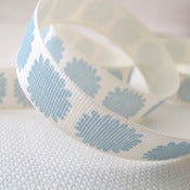 Image of italian cotton ribbon . blu