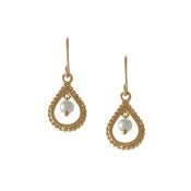 Image of Small Teardrop Earrings w. Stone, Vermeil