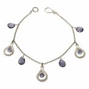 Image of Teardrops Bracelet w. Stones, Sterling Silver