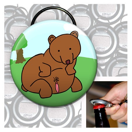 Image of Big ass bear keychain bottle opener zoom