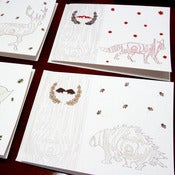 Image of Woodland Creatures Cards - Wood Grain