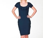 Image of I LIKE YOU. THE CLASSIC NAVY RUFFLE DRESS 