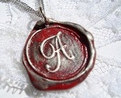 Image of Red Wax Seal Pendant Necklace