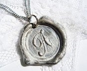 Image of White Painted Wax Seal Pendant Necklace by Ritzy Misfit