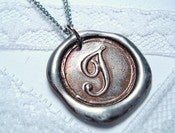 Image of Metallic Brown Wax Seal Pendant Necklace by Ritzy Misfit